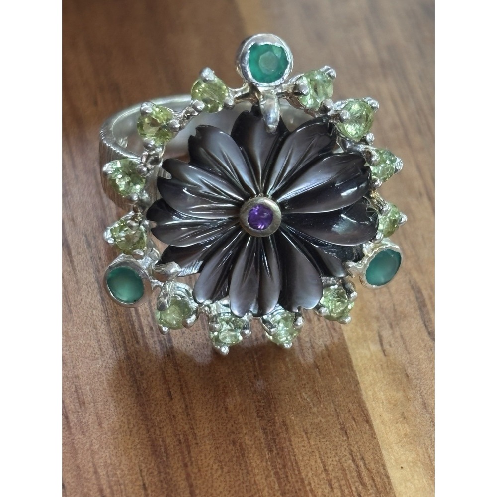 Jewellery Natural Shell Ring 925 Sterling Silver Size 9 /R476926